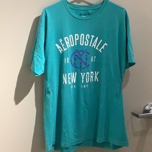 Aeropostale 100% cotton t-shirt XL Teal and white